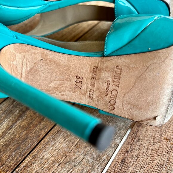 Jimmy Choo Teal Used Heels Great Condition - Picture 2 of 5